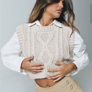 Princess Polly Carey chunky knit sweater vest  XS/S